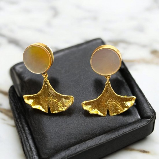 Golden brass earring