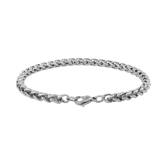 Stainless Steel Bracelet for Men Boys Unisex (Silver)