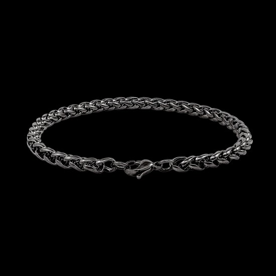 Stainless Steel Bracelet for Men Boys Unisex (Black)