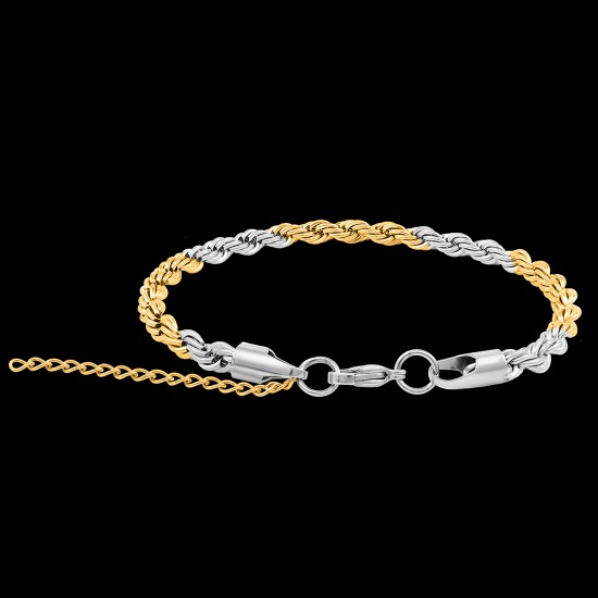 Stainless Steel Bracelet for Men Boys Unisex (Gold Silver)