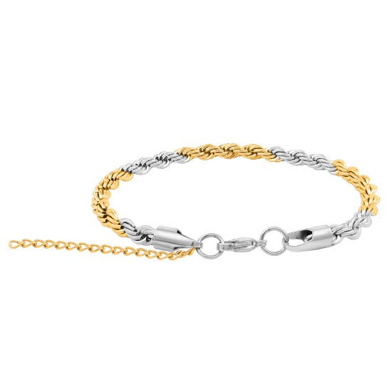 Stainless Steel Bracelet for Men Boys Unisex (Gold Silver)