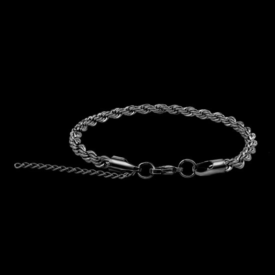 Stainless Steel Bracelet for Men Boys Unisex (Black)