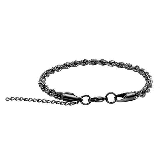 Stainless Steel Bracelet for Men Boys Unisex (Black)