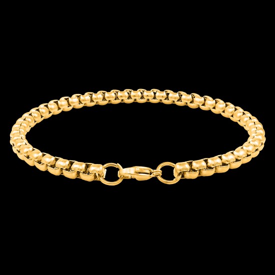 Stainless Steel Bracelet for Men Boys Unisex (Gold)