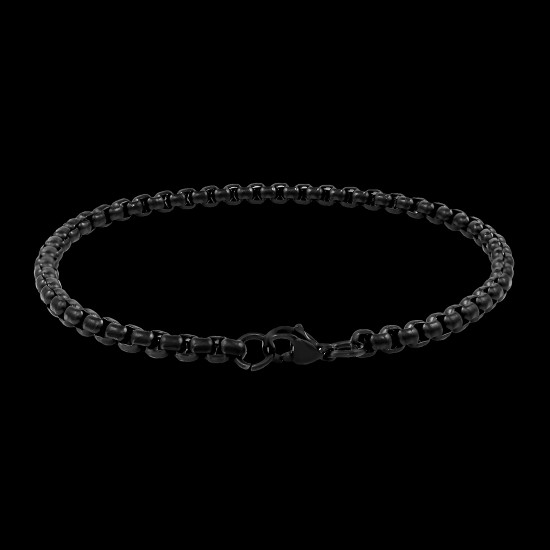 Stainless Steel Bracelet for Men Boys Unisex (Black)