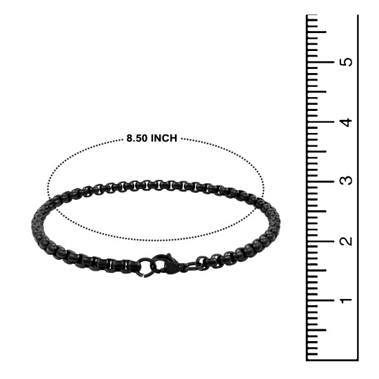 Stainless Steel Bracelet for Men Boys Unisex (Black)