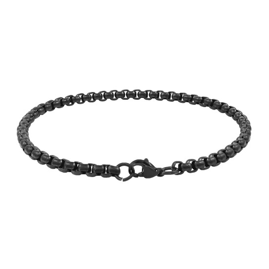 Stainless Steel Bracelet for Men Boys Unisex (Black)