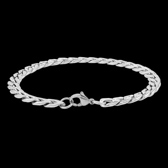 Stainless Steel Bracelet for Men Boys Unisex (Silver)