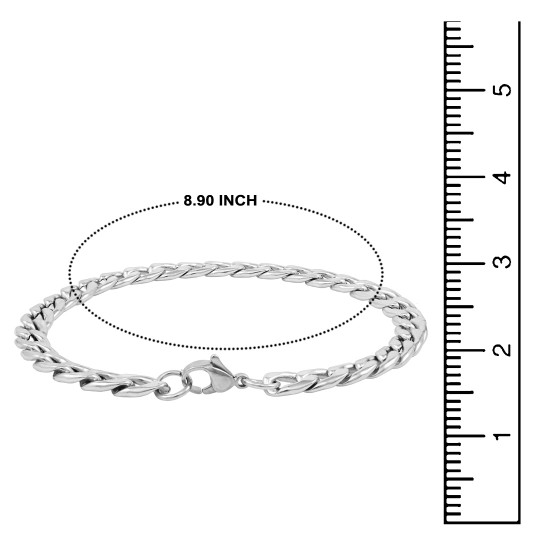 Stainless Steel Bracelet for Men Boys Unisex (Silver)