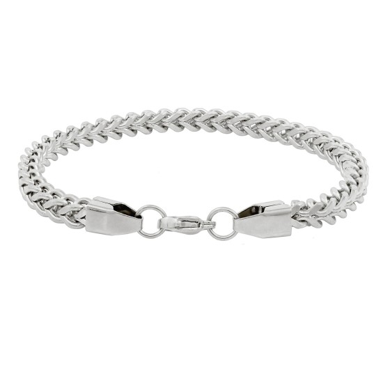 Stainless Steel Bracelet for Men Boys (Silver)