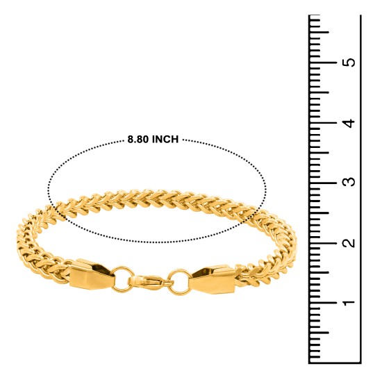 Stainless Steel Bracelet for Men Boys (Gold)