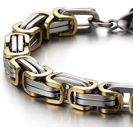 Stainless Steel bracelets for men stylish Boys Unisex (Silver Golden)