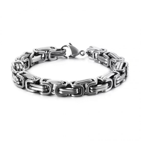 Stainless Steel bracelets for men stylish Boys Unisex (Silver)