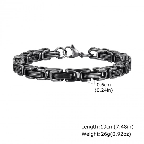 Stainless Steel bracelets for men stylish Boys Unisex (Black)