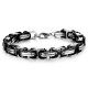 Stainless Steel bracelets for men stylish Boys Unisex (Silver Black)