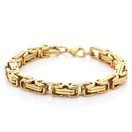 Stainless Steel bracelets for men stylish Boys Unisex (Gold)